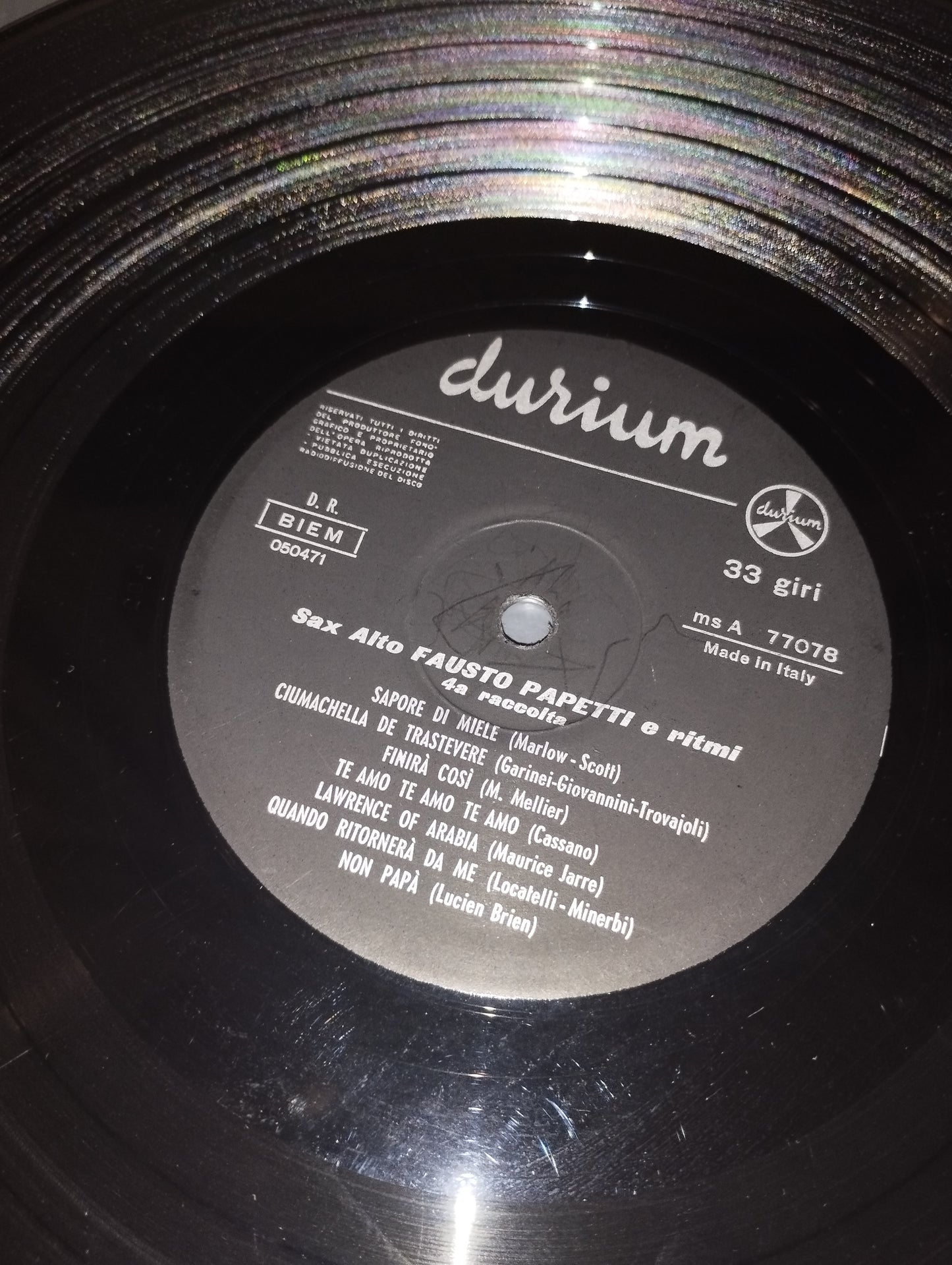 Fausto Papetti 4a Raccolta LP 33 giri
Edito nel 1963 da Durium Cod ms A 77078