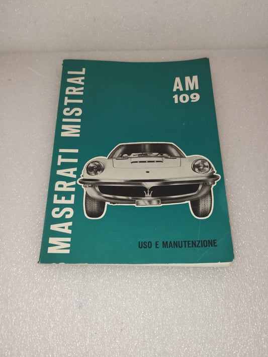 Libretto Uso E Manutenzione Maserati Mistral AM 109
Originale anni 60