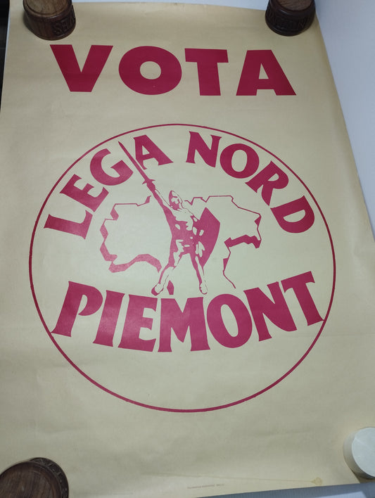 Manifesto "Vota Lega Nord Piemont per Autonomia"
Dimensioni 70 x 50 cm circa