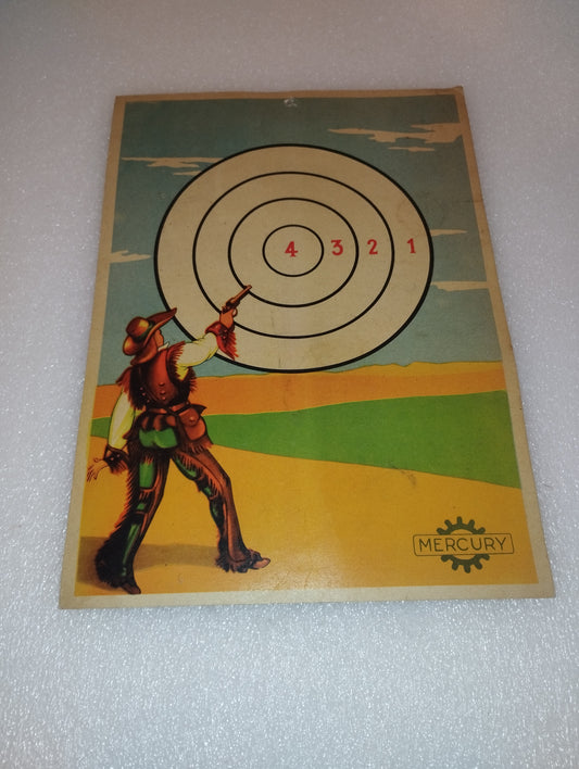 Mercury target in vintage cardboard