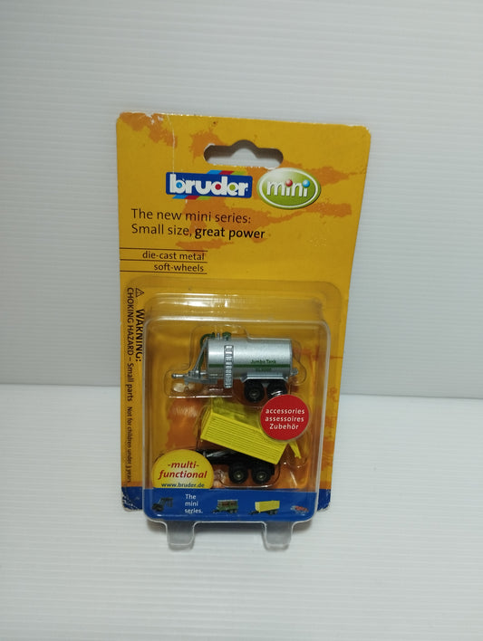 Bruder mini series Jumbo Tank and trailer.
Die cast metal.
