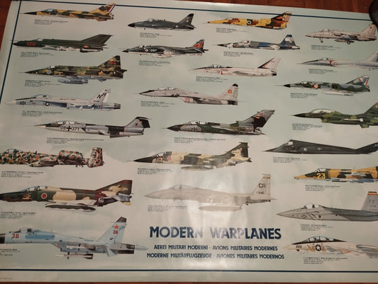 Poster Aerei Militari Moderni Nuova Arti Grafiche Ricordi
Anni 90
Dimensioni 99X69 cm