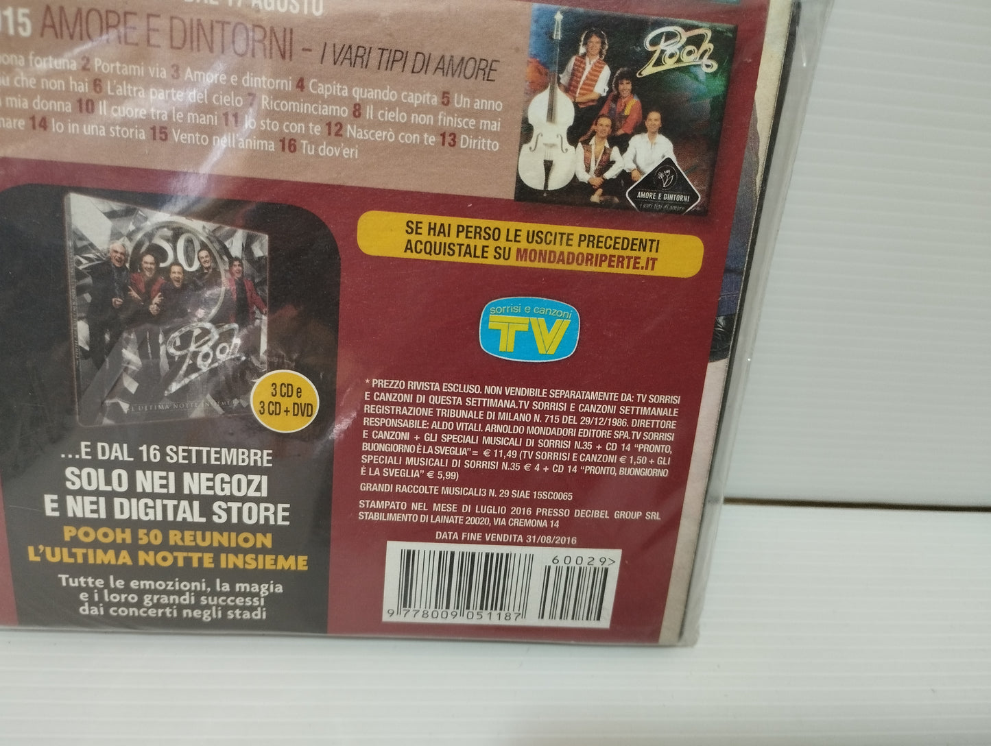 "Pronto buongiorno è la sveglia" Pooh CD
Edito nel 2016 da Warner TV Sorrisi Canzoni