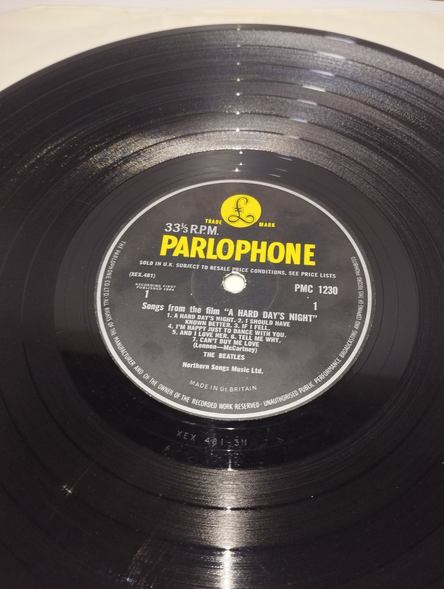 A Hard Day's Night The Beatles LP 33 Giri
Edito nel 1964 da Parlophone Cod.PMC 1230
Stampa Inglese