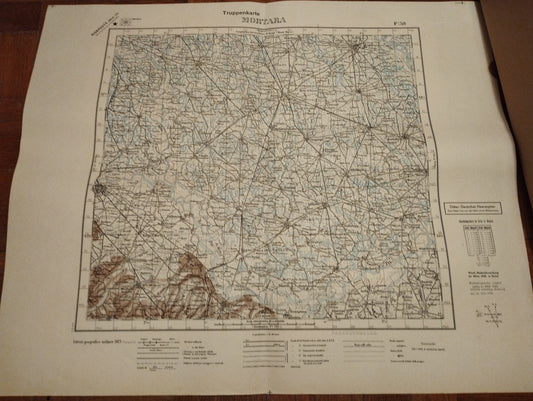 Truppenkarte Tedesca Stampa 1943 di Mortara(Mappa) scala 1:100.000.
Originale dell'epoca