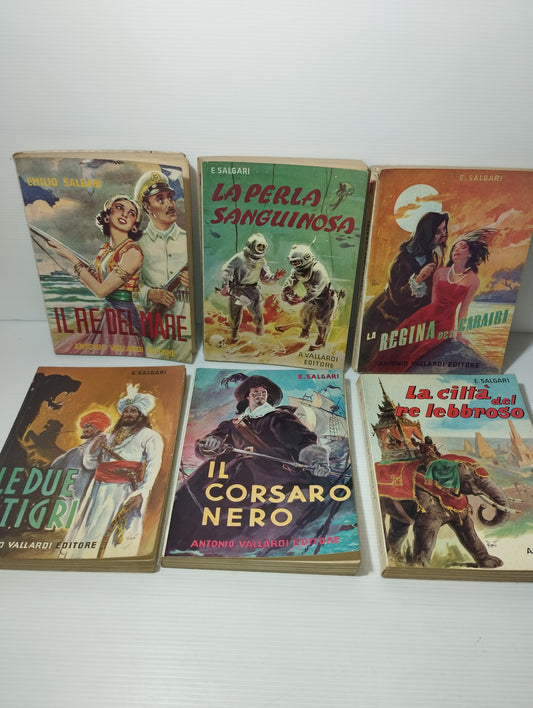 Emilio Salgari Lotto 6 Romanzi
Editi da A.Vallardi Editore negli Anni 50