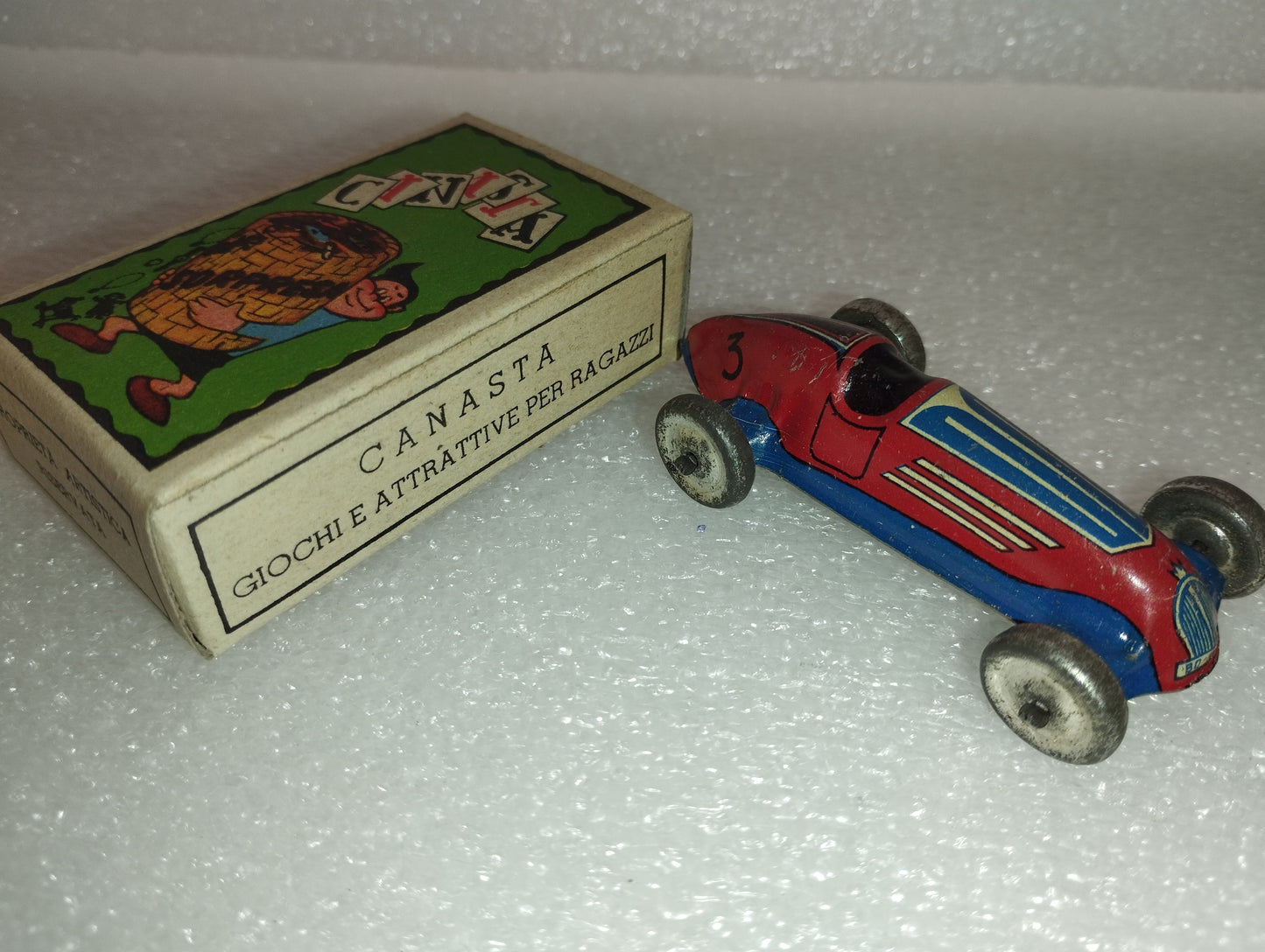 Modellino Auto Da Corsa FCR Centola Roseto Scatola Canasta Biella anni 40