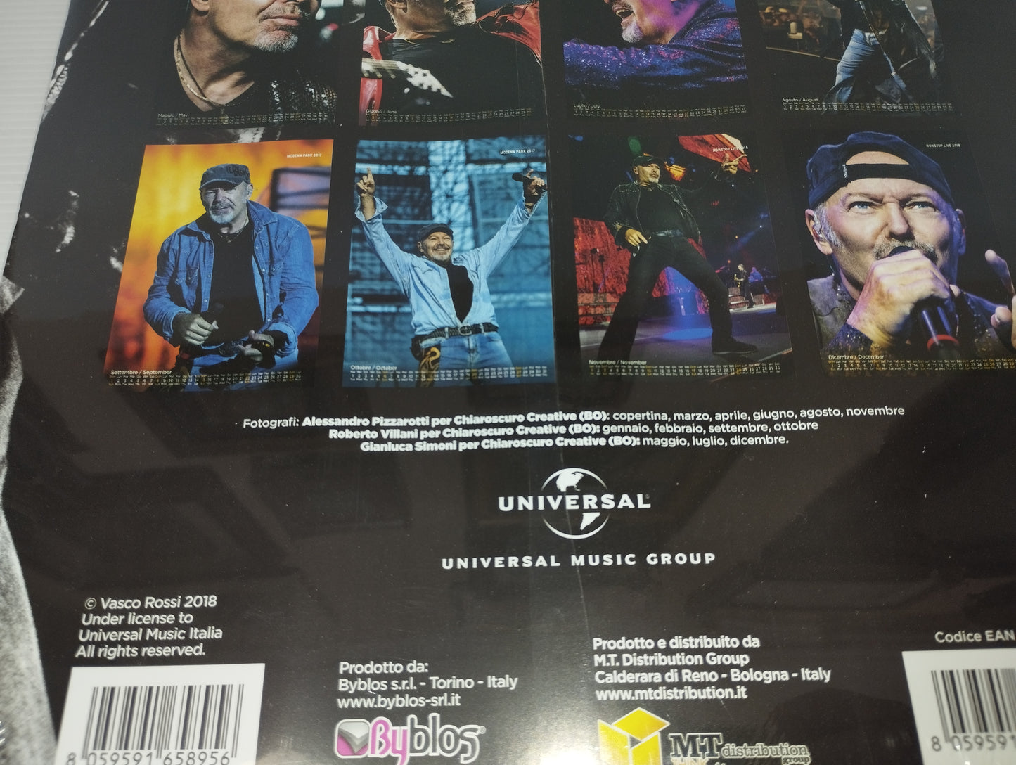Vasco Calendario 2019 Vasco Rossi
Universal/Byblos
Dimensioni calendario 42x29 cm circa