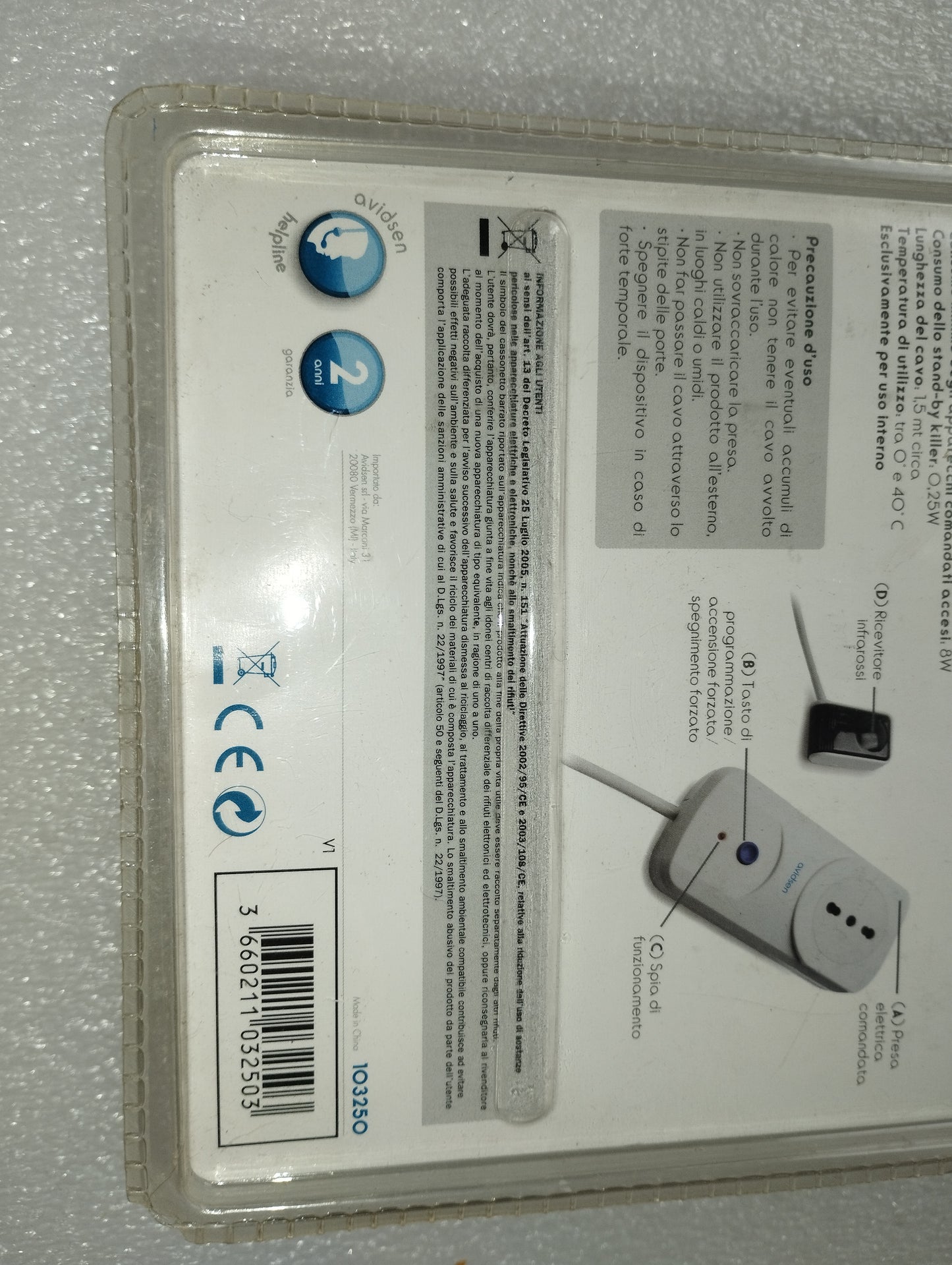 Avidsen Stand By Killer Con Ricevitore Ad Infrarossi