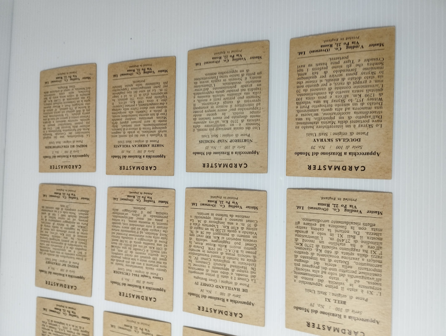 20 Cardmaster Apparecchi A Reazione Del Mondo Anni 50/60