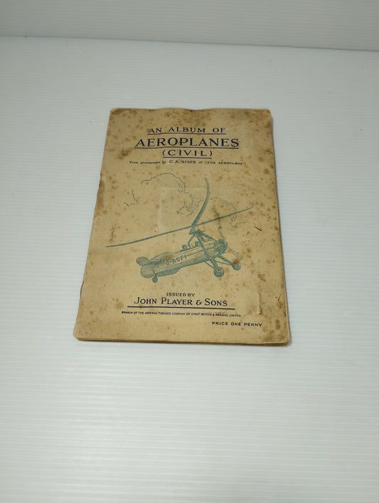Aeroplani Antico Album Figurine Prodotto da John Player &Sons Cigarettes