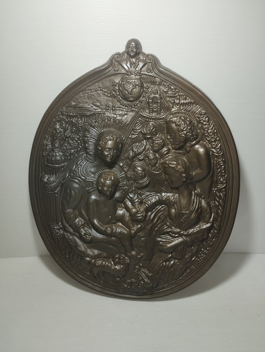 La Mistica Formella Della Sacra Famiglia 37 X 30 Cm