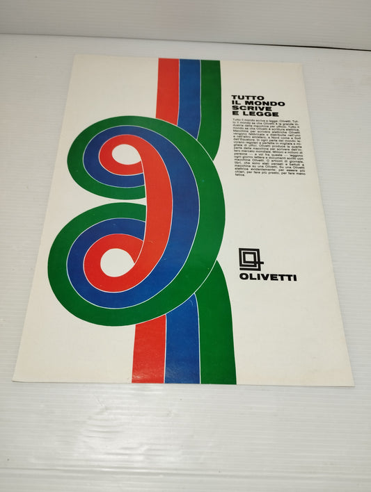 Olivetti Stampa Pubblicitaria Originale estratta da pubblicazione D'epoca e rifilata
Anni 60