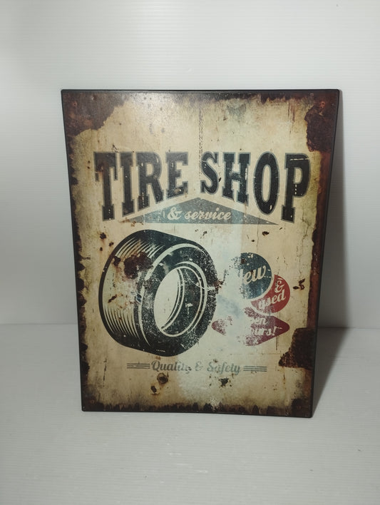 Targa Tire Shop &Service In Ferro /Carta Misure 40 X 30 cm