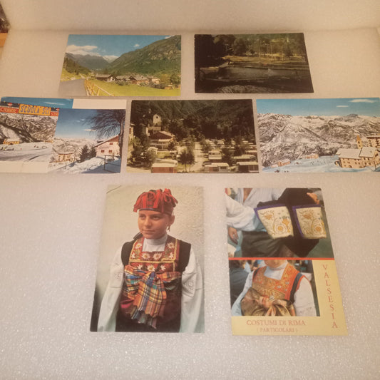 7 Cartoline Valsesia Non Circolate Vintage