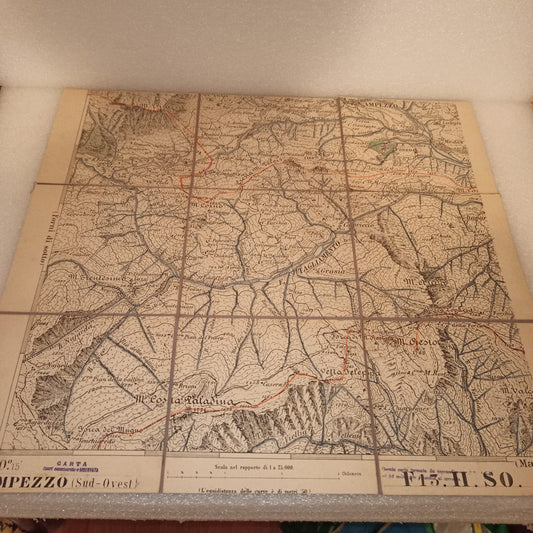 Antica Cartina Telata Ampezzo Sud Ovest scala 1:25.000
Carta Fuori Commercio Riservata
Dimensioni carta 45 x 41 cm circa