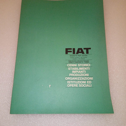 Fiat Opuscolo Cenni Storici e altro
Originale Anno 1965