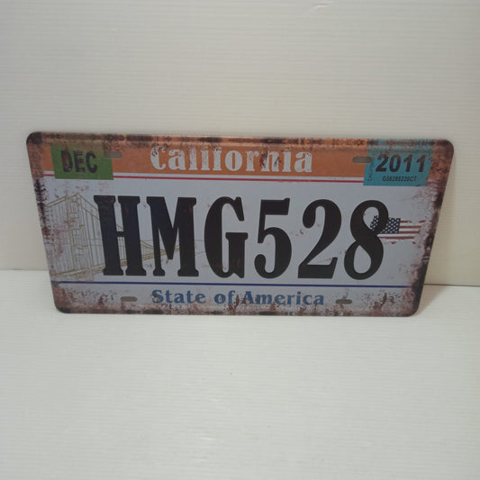 Targa Automobilistica California In Metallo Riproduzione