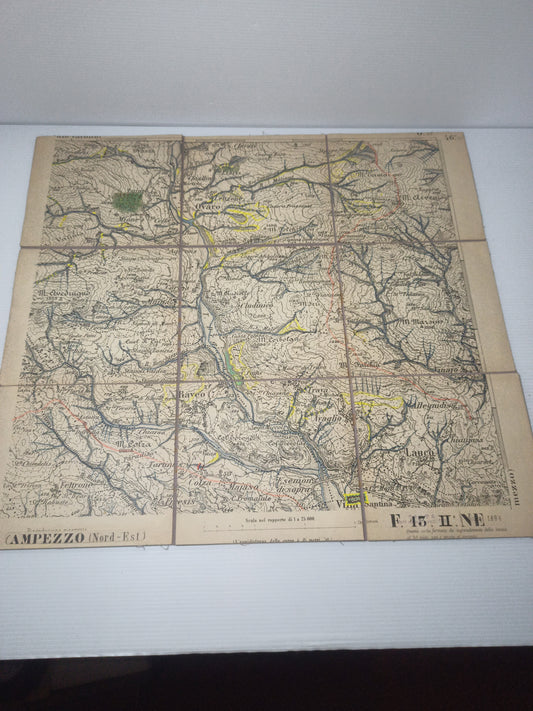 Antica Cartina Telata Ovaro/Ampezzo Nord Est scala 1:25.000
Datata giugno 1894