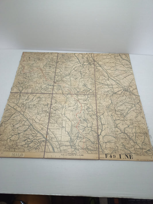 Antica Cartina Telata Malo scala 1:25.000
Primi del novecento
Dimensioni carta 40 x 39 cm circa