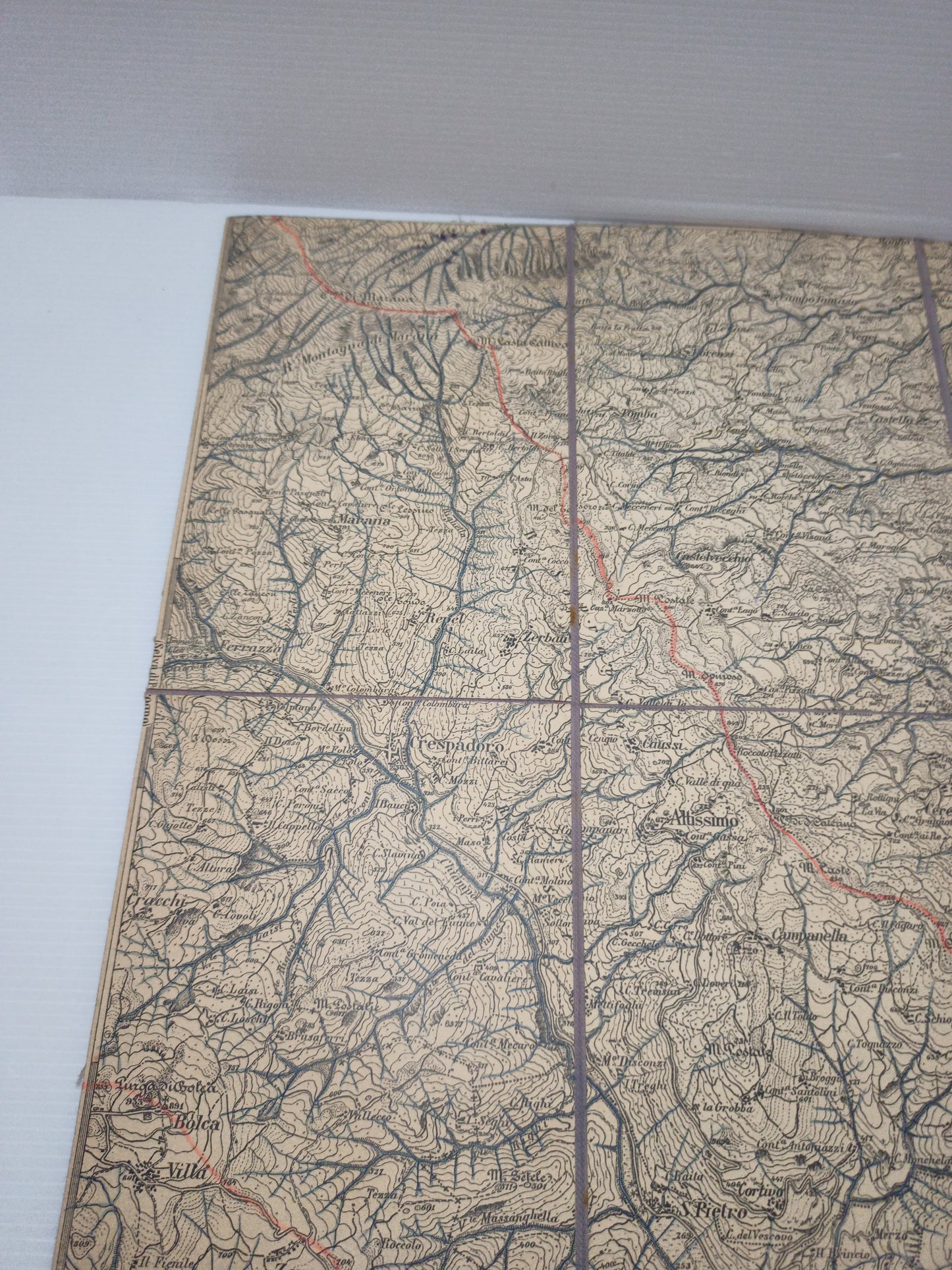 Antica Cartina Telata Valdagno scala 1:25.000
Primi del novecento