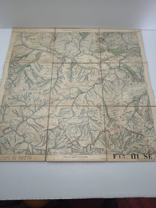 Antica Cartina Telata Forni di Sotto scala 1:25.000
Primi del novecento