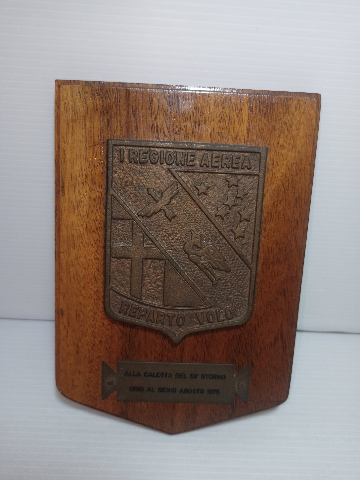 Targa I° Regione Aerea Reparto Volo
In Legno e Bronzo vintage