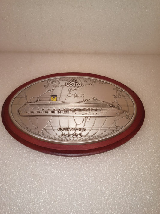 Targa Costa Magica Costa Club In Metallo e Legno