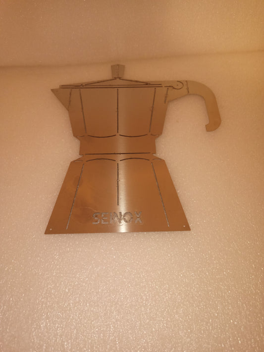 Insegna Caffettiera In Acciaio Seinox