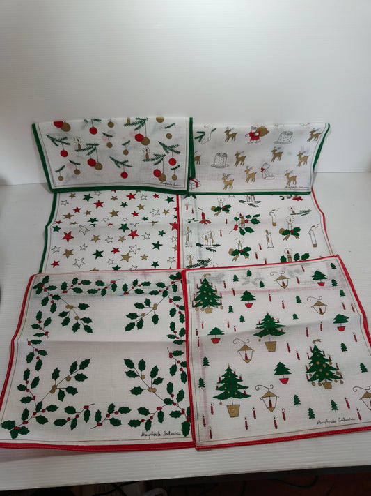 Fazzoletti di Natale Margherita Antonini Tema Natalizio, anni 70