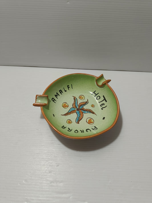 Posacenere Hotel Aurora Amalfi In Ceramica smaltata Vintage