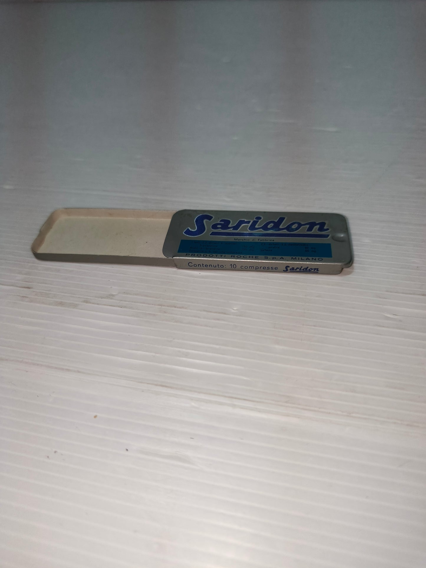 Scatolina Medicinale Saridon anni 80, LEGGI