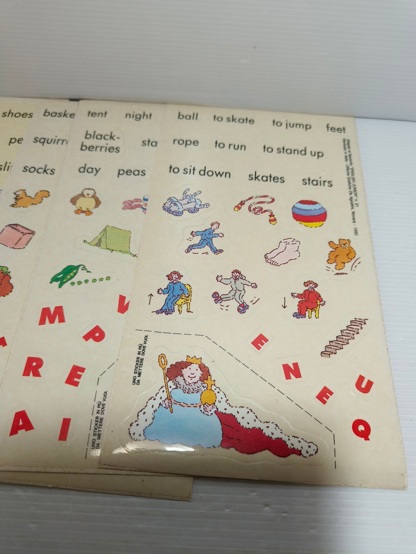 Allegati Sticker English Junior DeAgostini, anni 90 LEGGI