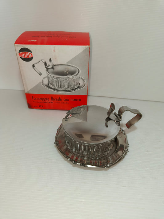 Formaggiera Floreale con manico anni 70