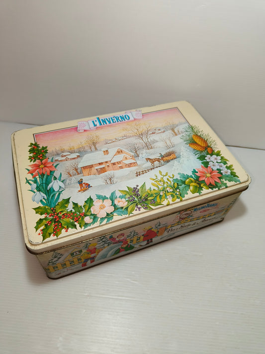 Scatola latta Mulino Bianco Inverno, anni 90 LEGGI