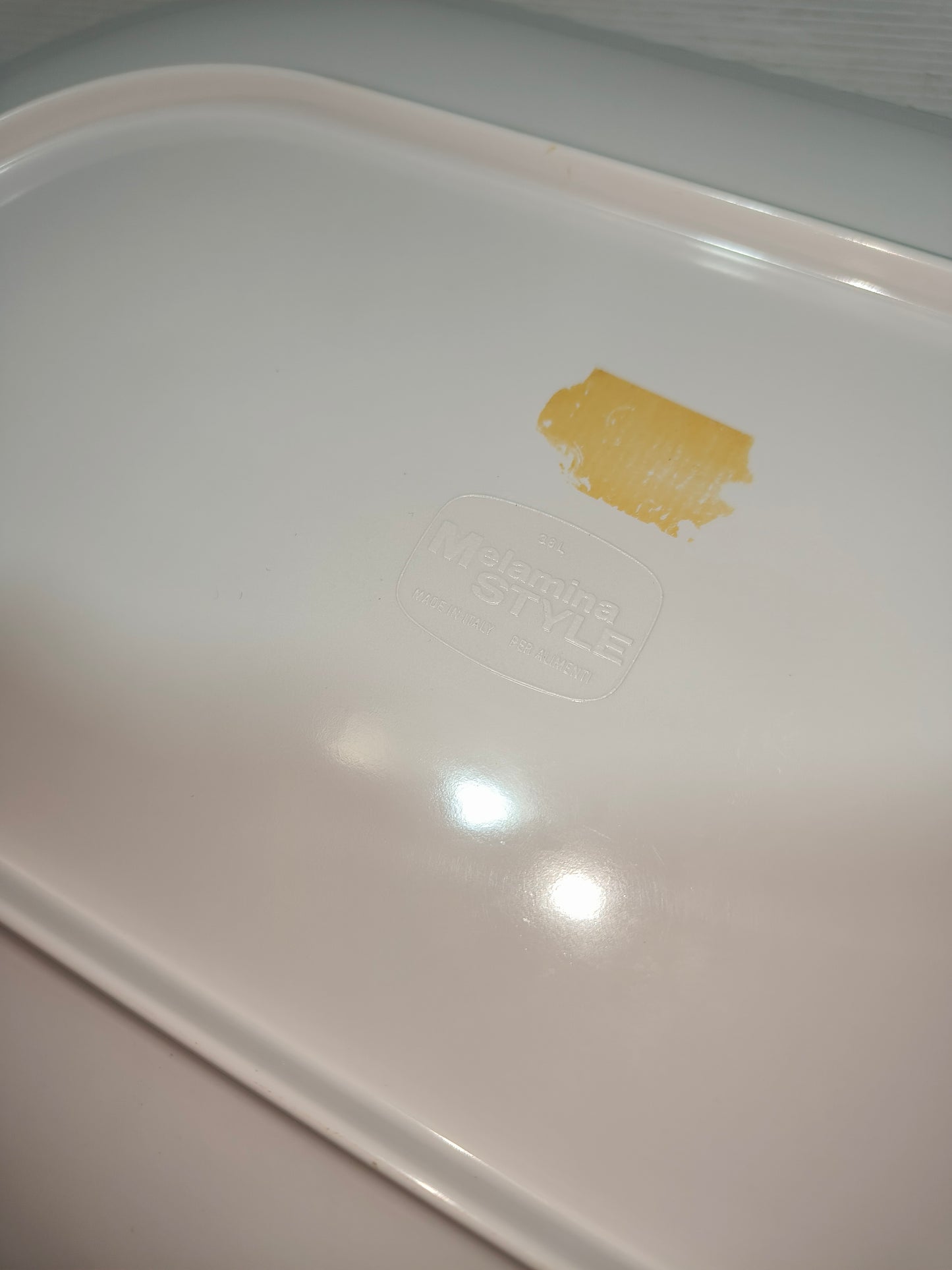 Vassoio in melamina anni 70, LEGGI