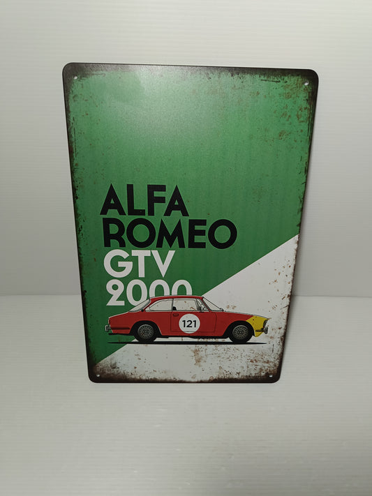 Alfa Romeo GTV 2000 Targa In Latta
Riproduzione
Misure 30 x 20 cm