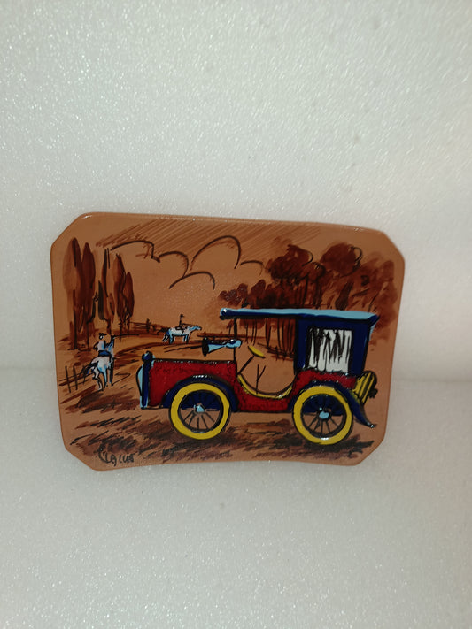 Ceramica Auto D'epoca F.Bozzola Smaltata Vintage
