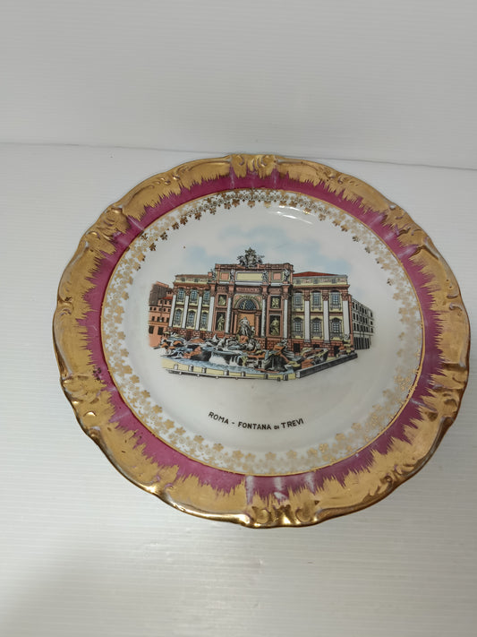 Piatto Souvenir Roma Fontana Di Trevi Anni 60/70
In ceramica