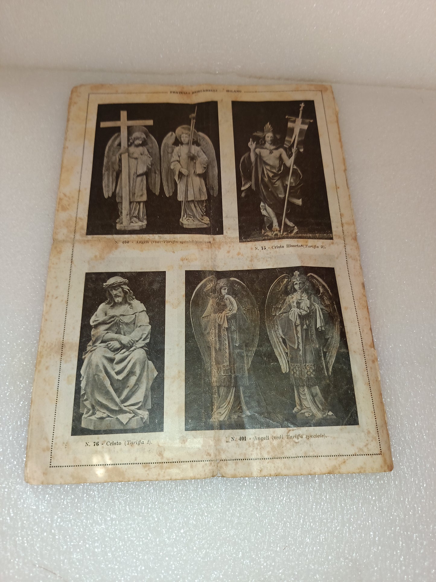 Catalogo F.lli Bertarelli Statue Artistiche Di Legno Scolpito Originale Dell'epoca