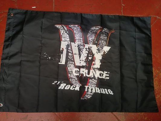 Bellissima bandiera del 21° Rock Tribute IVY Grunge, in tessuto sintetico nero.