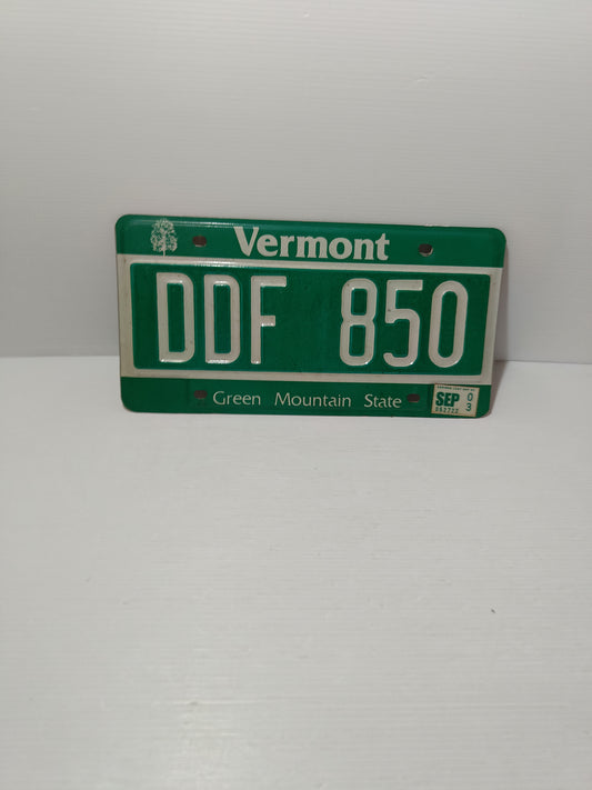 Targa Automobilistica Vermont Originale In Metallo