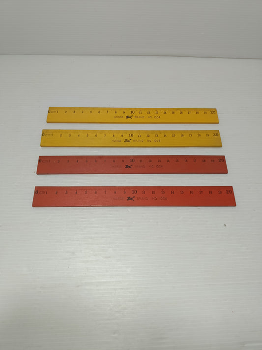 4 Righelli Horse Brand China In Legno Vintage