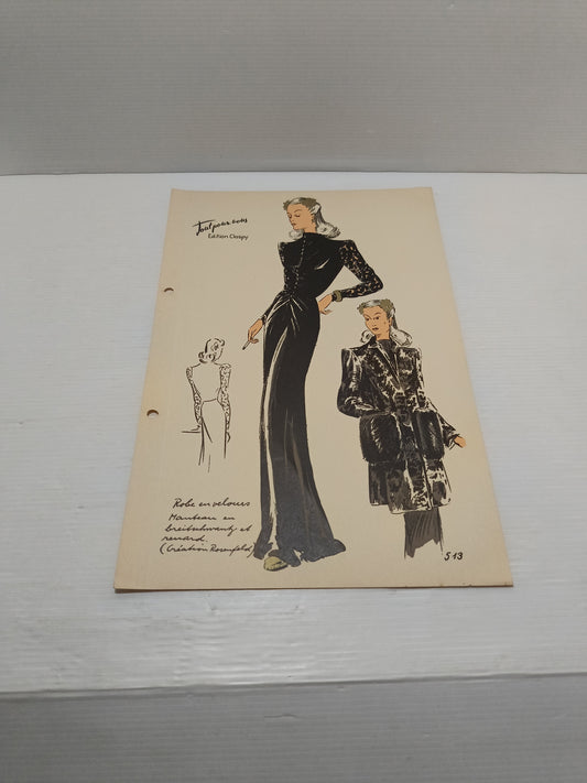 Abito Moda Femminile
Tout pour Vous Edition Claspy
Stampa D'epoca Originale
Anni 40