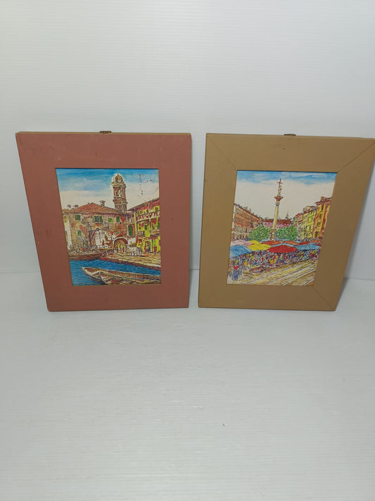 2 Quadri Milano Stampe Su Pannello