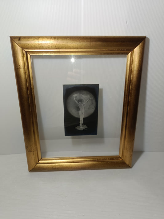 Quadro Con Cartolina Illustrata Da Fidus Originale Dell'epoca