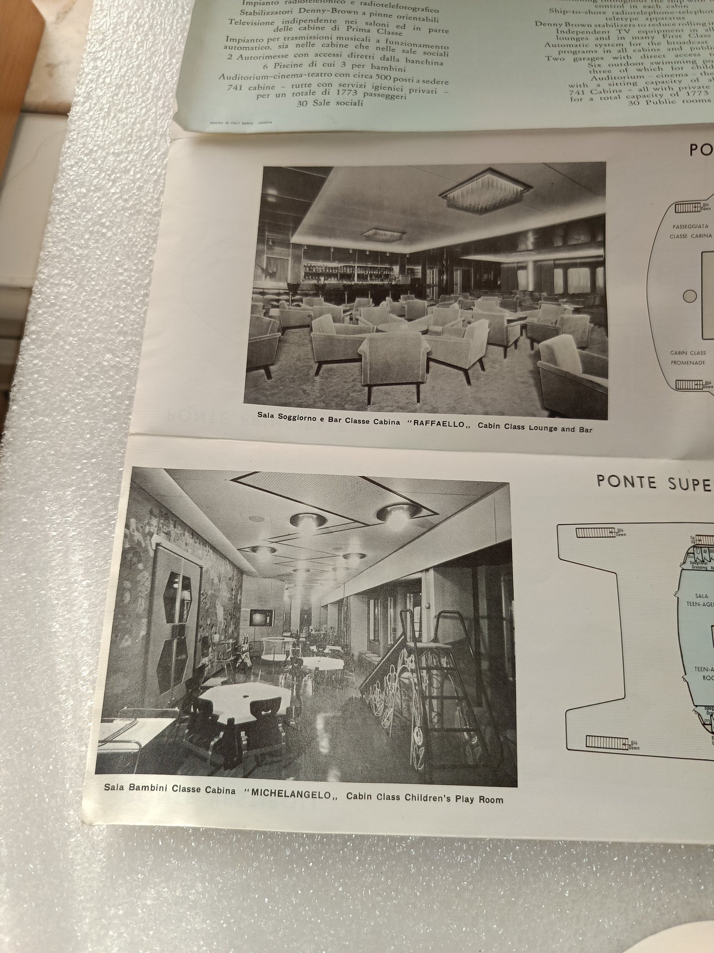 Depliant Turbonavi Michelangelo- Raffaello Italian Line
Originale Anni 70