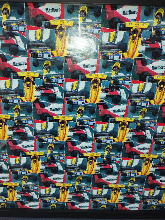 Quadro Con Immagine Formula Uno Anni 80
Con immagine ripetuta raffigurante i piloti Senna,Prost,Piquet
