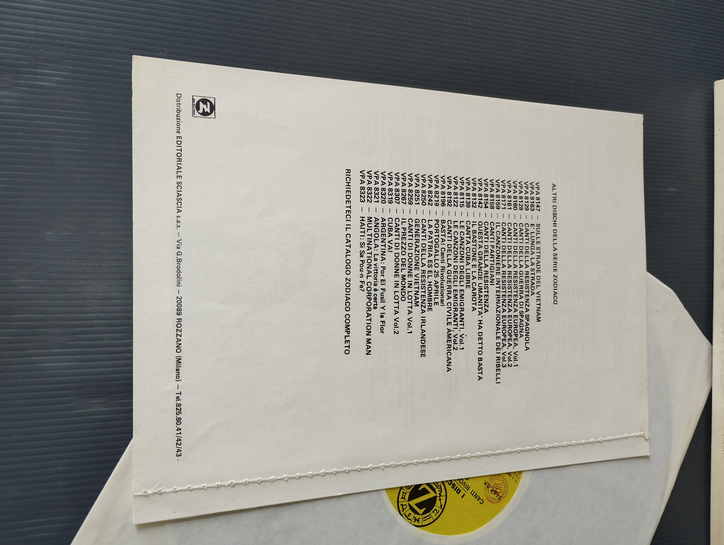 Canti Rivoluzionari Del Mondo" Gruppo 17 LP 33 giri
Edito nel 1977 I Dischi dello Zodiaco