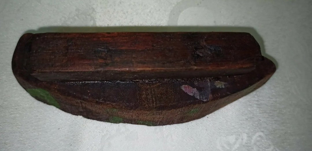 Antico timbro in legno per stoffe e tessuti